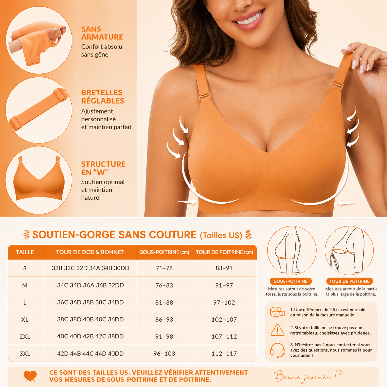 Soutien-gorge sans armatures