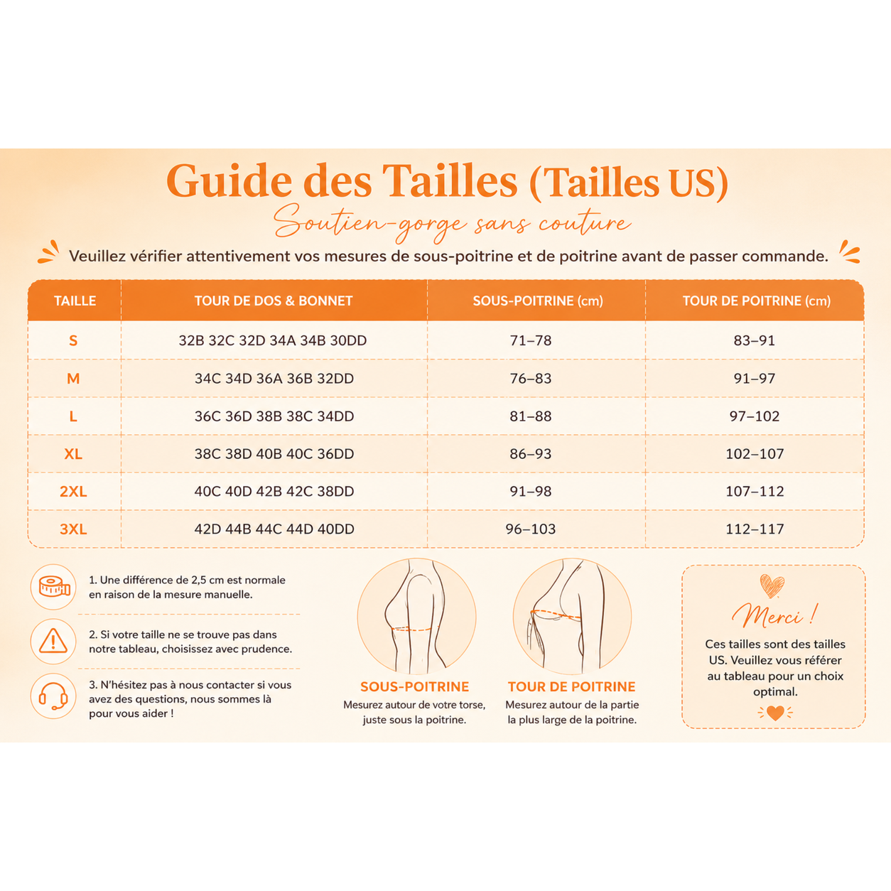 Soutien-gorge sans armatures